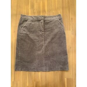J Crew Corduroy A Line Skirt Gray Women Size 10 Pockets Knee Length